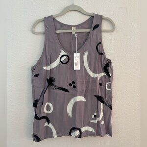 NWT Make It Good Painted Cupro Tank purple artistic Made in USA large